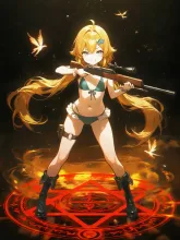 紅蓮の狙撃手 — ファンタジーアートのAIイラスト|SUPPART