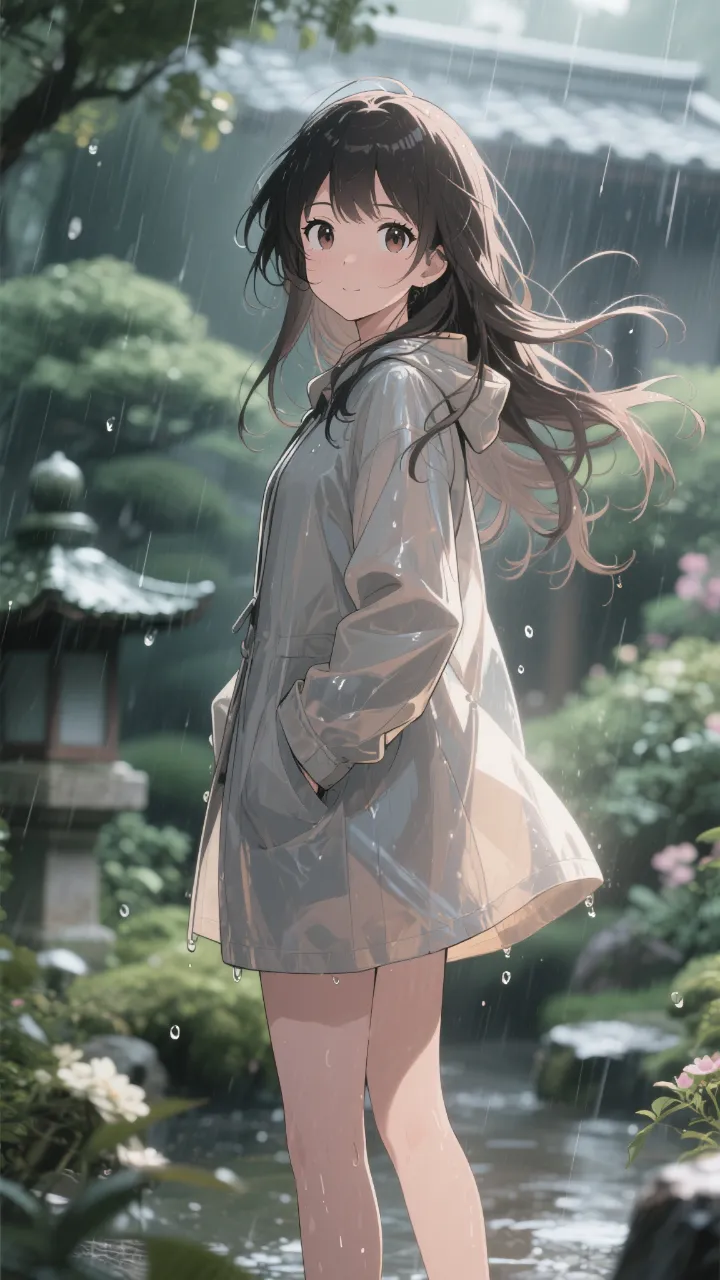 高精度アニメ - 苔庭の雨 / はると