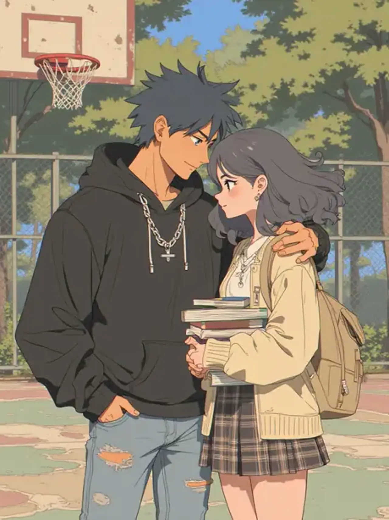 "Even the wind by the basketball court can't hide the warmth…