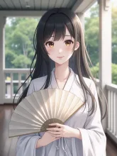残暑見舞い·うちわ揺れる縁側 の受賞作品