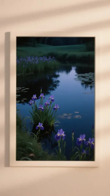 花菖蒲の咲く池