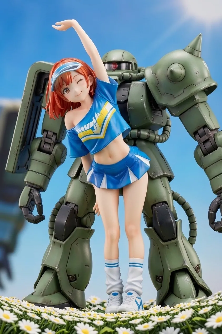 今日を頑張ってる人も、今日は頑張ってない人も、みんなまとめて応援したい、ザクとチアガール！…フィギュア…橙