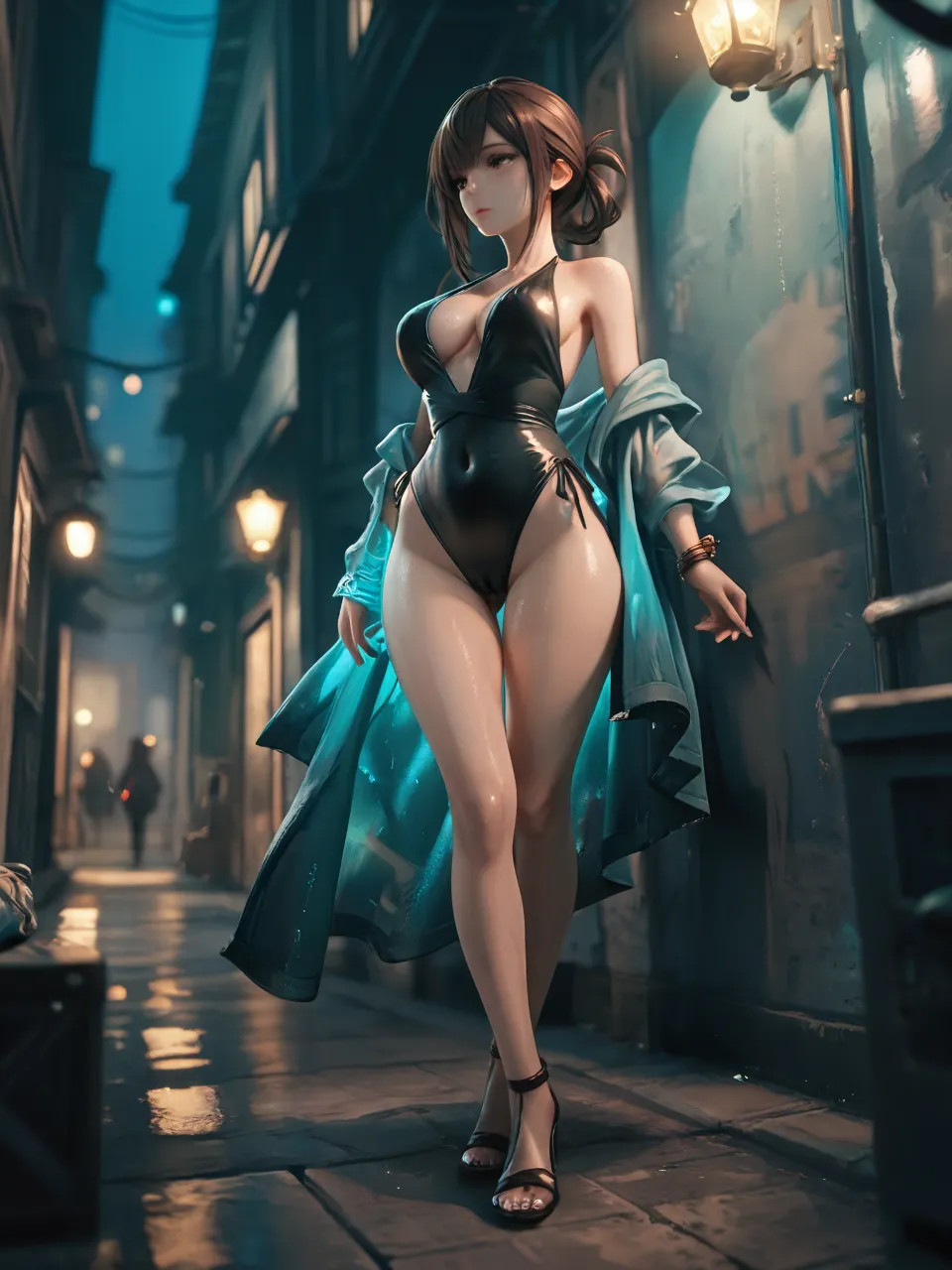夏の夜の路地