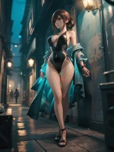 夏の夜の路地