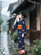 そうャ、雨降るゆうてたヮ。すっかり忘れてたヮ…。