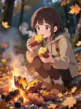 ソロキャン!焼き芋独り占め❤