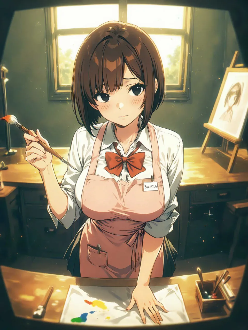 そ、そんなに見られると描きづらいよ…💦