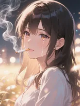 泣いてない。タバコの煙が目に染みただけ…。
