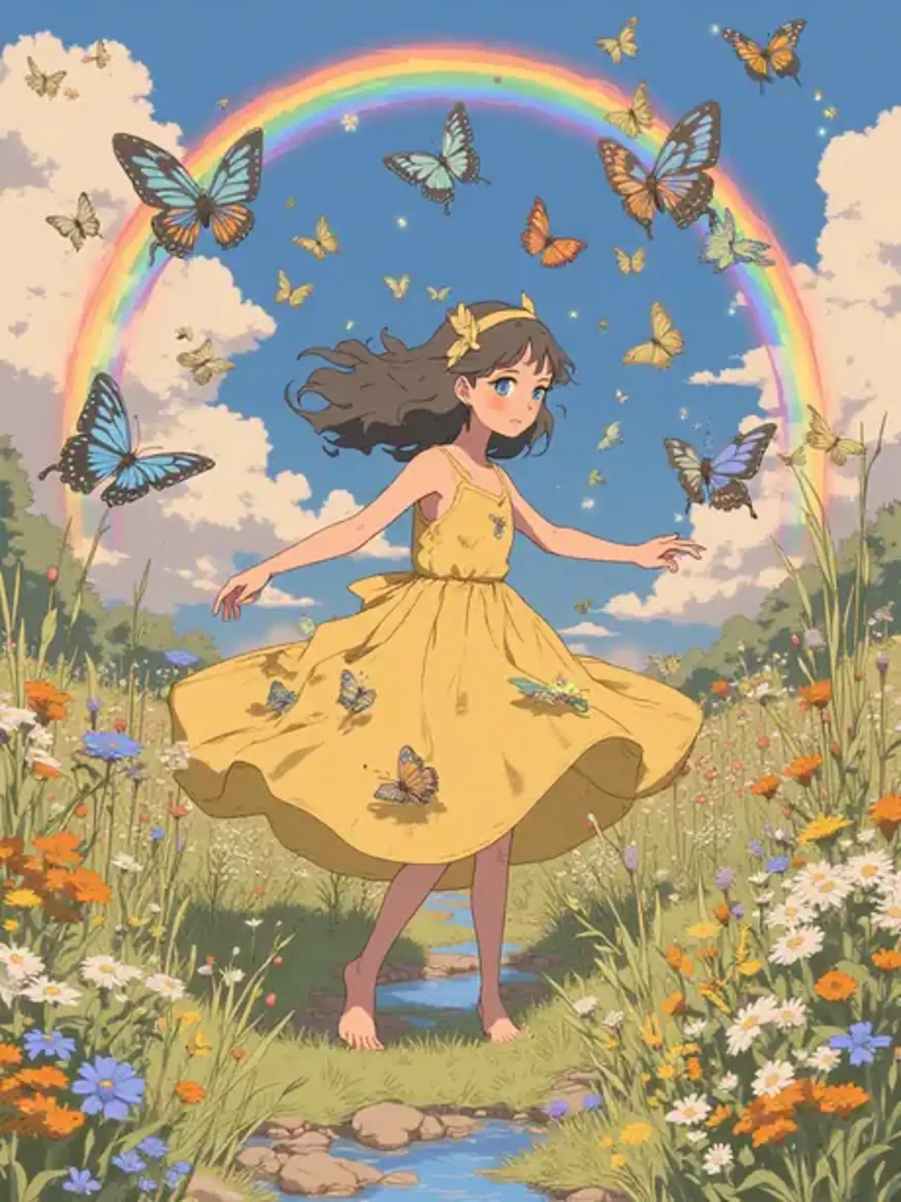 Butterfly Symphony in the Meadow — rei_26さんのAIイラスト