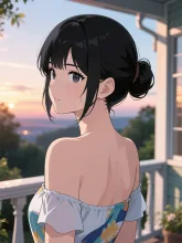 涼しげな🍃まとめ髪