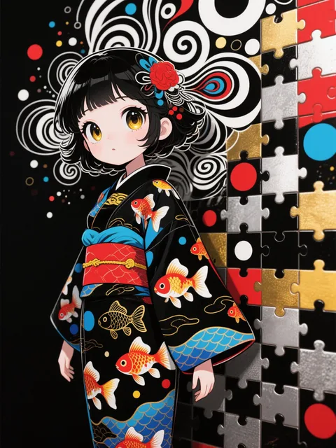 GO-UP ART 【Neither】Peraly: Reddish goldfish.