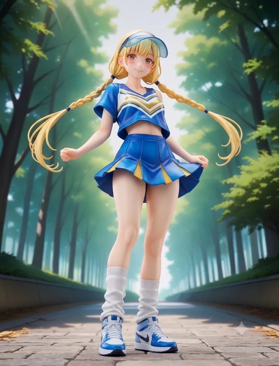 みつ編みツインテールのチアガール！…フィギュア…黄