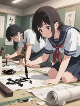 書き初め大会へ向けての努力