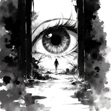 生まれて育って死ぬまでも…誰かに監視されている — シゲキックスさんのAIイラスト