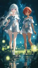 あっ　蛍がいる!