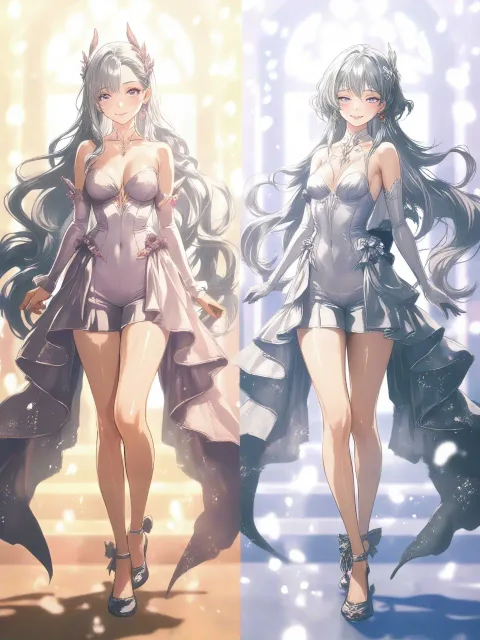 A comparative illustration… - 実写風 vs アニメ風