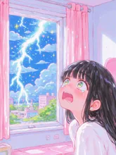 雷怖かったよ — エンダーガールさんのAIイラスト