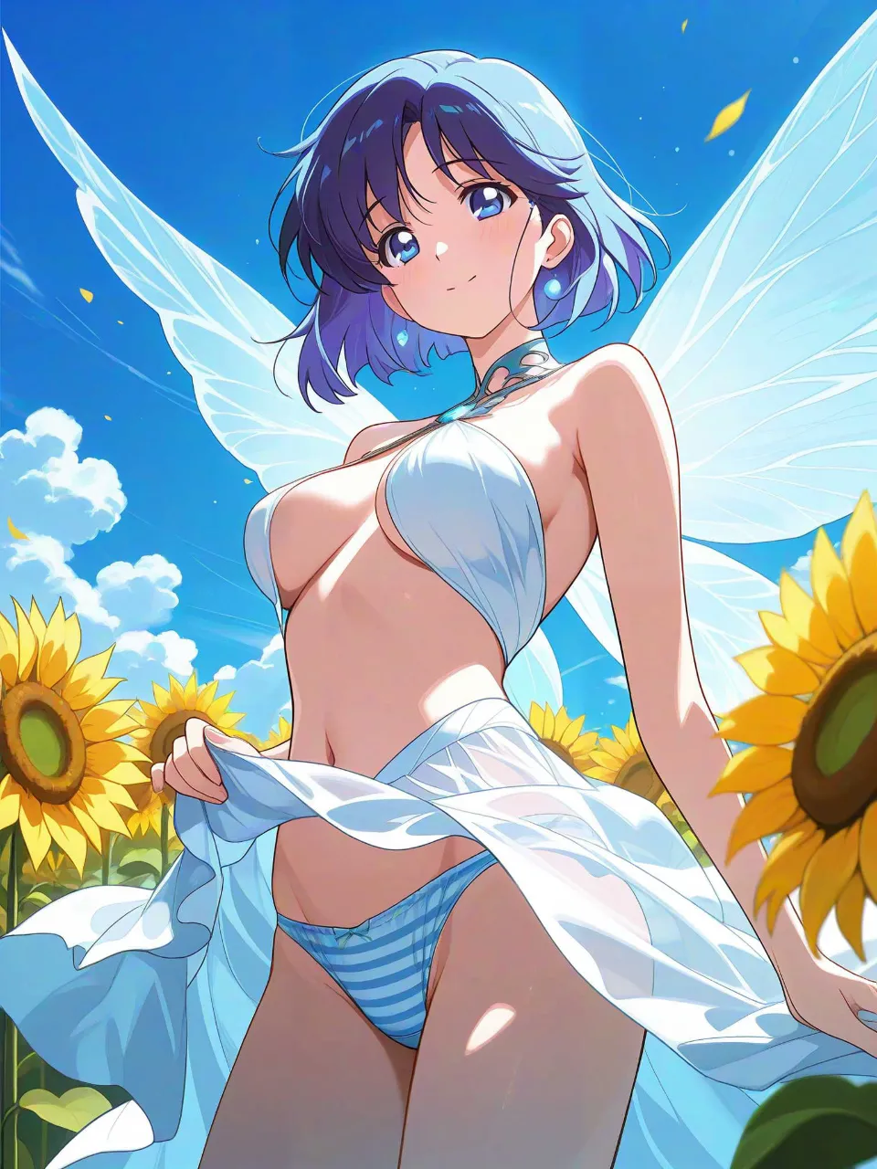 向日葵畑の少女