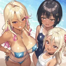 ギャル三人組·灼けた素肌の夏女神 の投稿作品