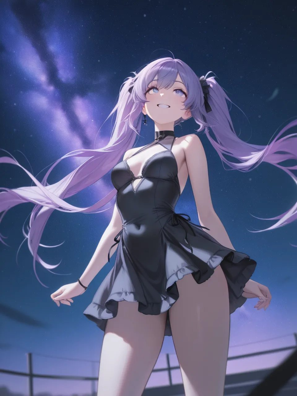 星空デートの彼女 — ぱわるぅさんのAIイラスト