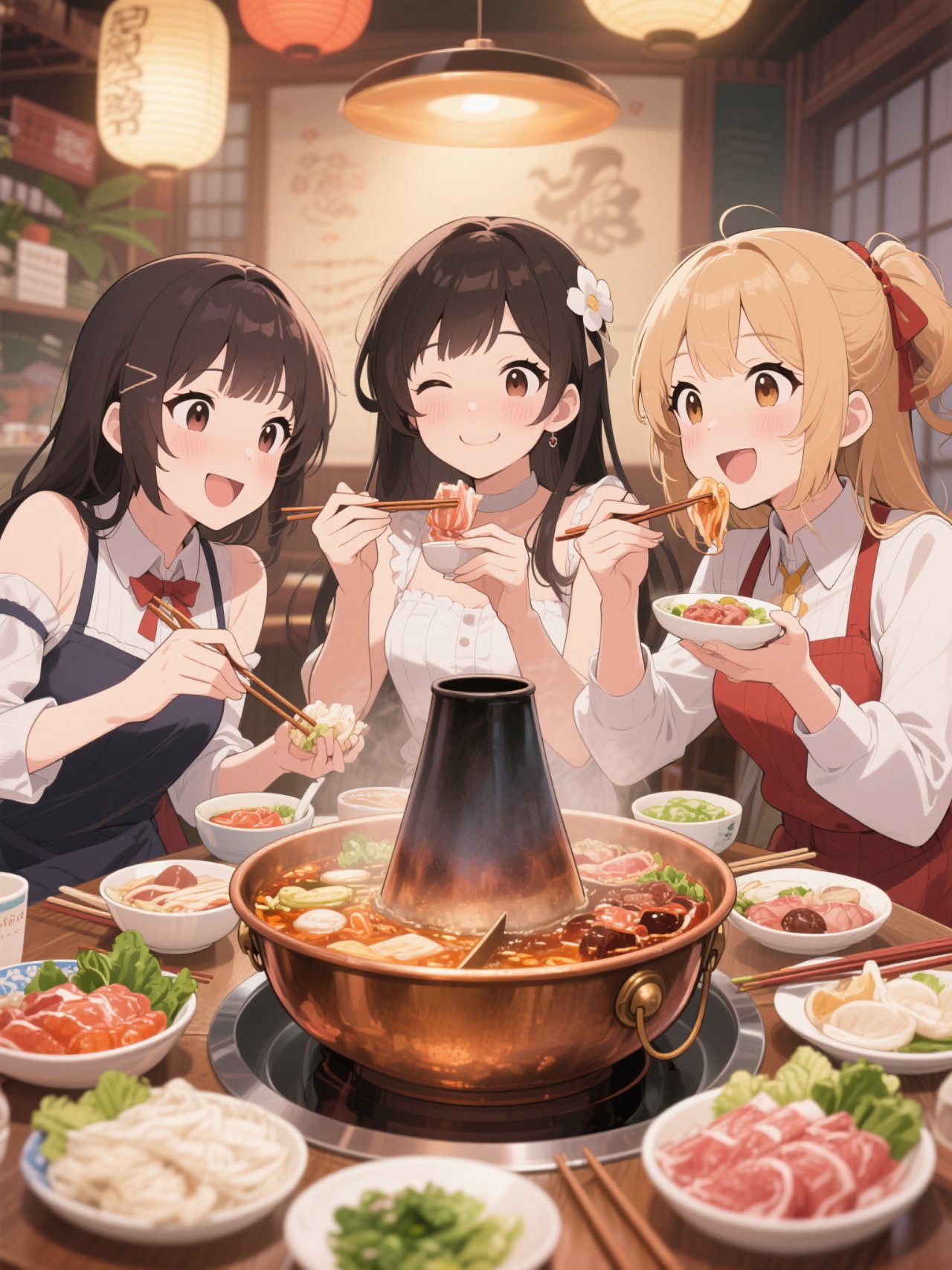 火鍋を囲む乙女😉💕