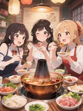火鍋を囲む乙女😉💕