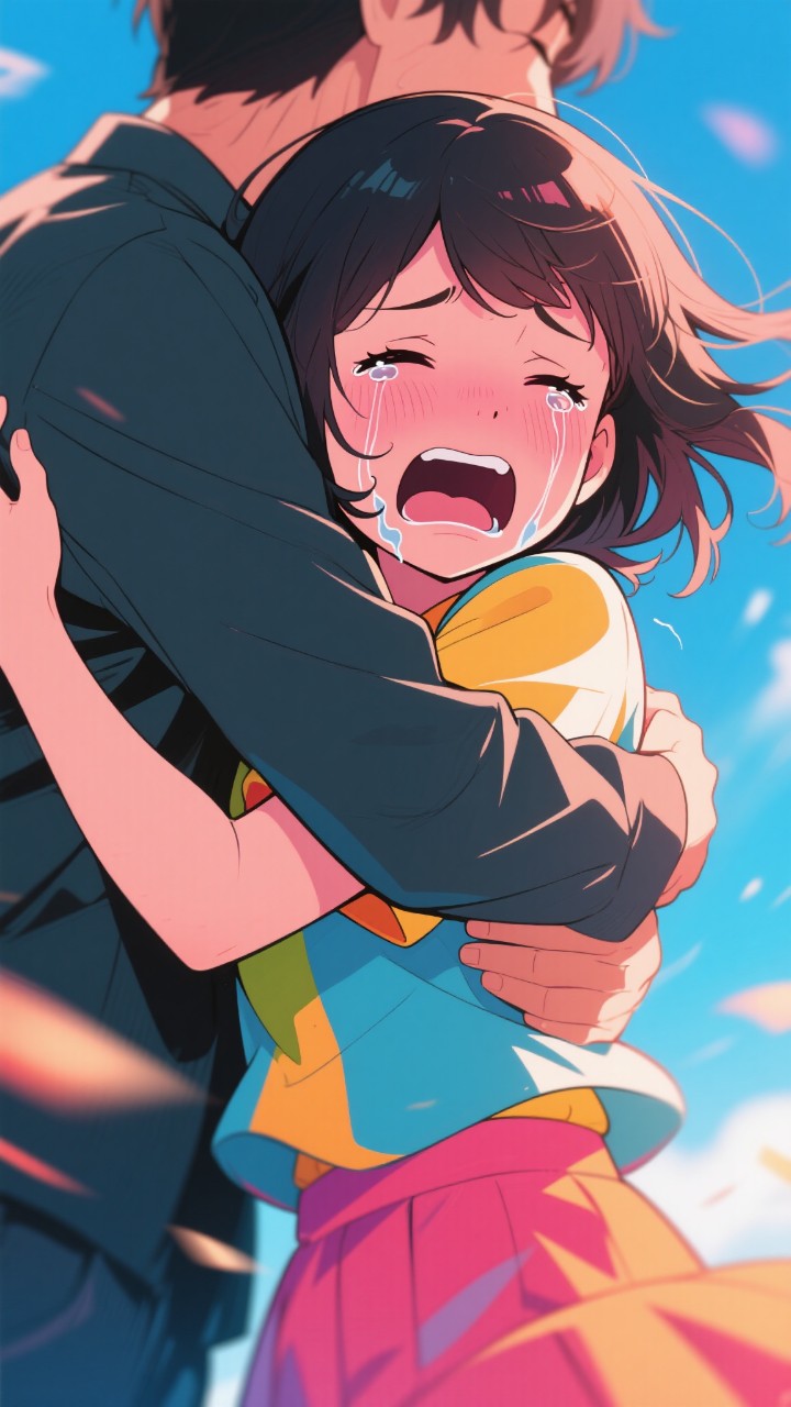 抱きしめられて号泣
