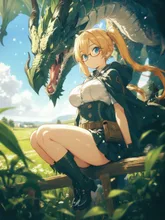 キミは、、、、？ドラゴンが珍しいの？？ — ととさんのAIイラスト