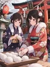 ついた餅を振る舞う🫓ﾓﾁ(ง ˘ω˘ )วﾓﾁ🫓
