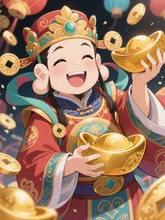 福の神/.:°+╰(ˇωˇ )╯;｡:*\ — 笑顔イラストのAIイラスト｜SUPPART
