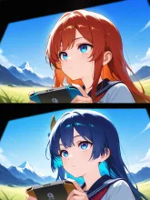 青空の下の通信対戦