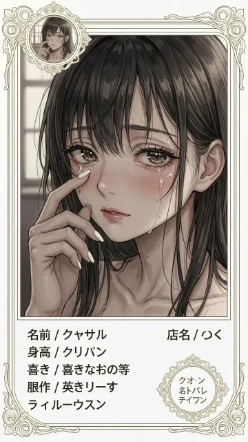 半眼でこちらを見つめる濡れた目をした色っぽい成年女性