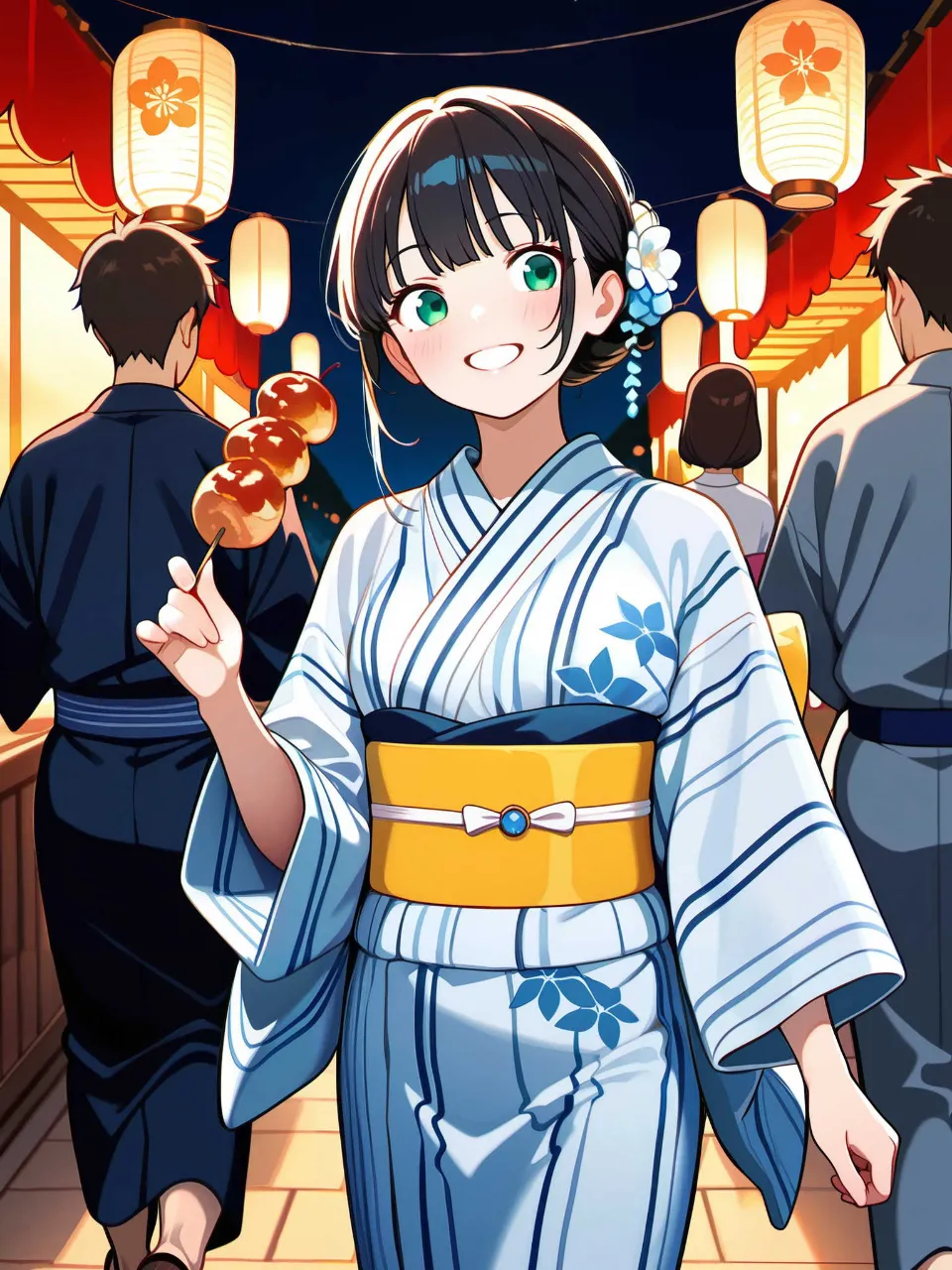 お祭りの醍醐味は屋台！ — 妖怪ダルダラさんのAIイラスト