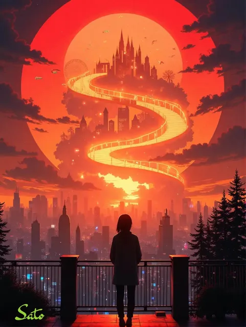 夕日に続くワンダーランド