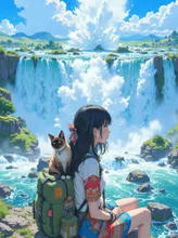 旅する彼女【ザンビア/ジンバブエ】 — ロシロシさんのAIイラスト