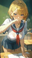 放課後の制服少女·夏の夕暮れの教室 の投稿作品