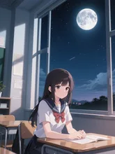 画像生成チャレンジ·夜の学校 の投稿作品