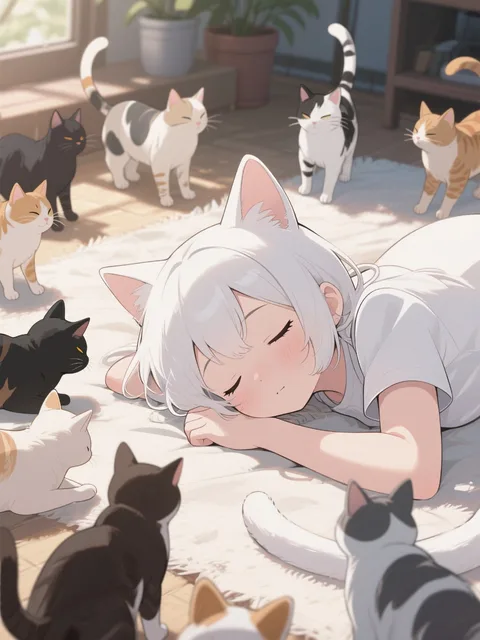 猫耳娘がお昼寝中