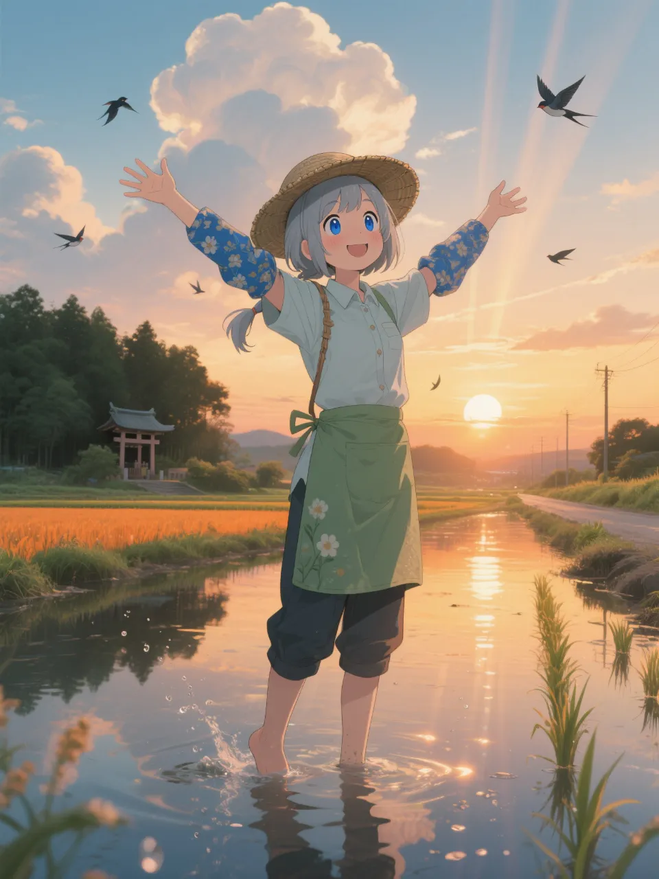 田植えの結衣。