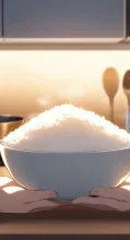 新米の湯気·茶碗によそう の投稿作品