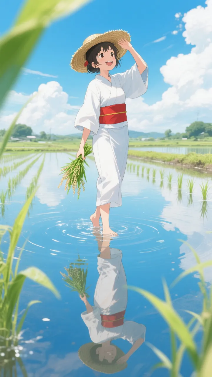 S　水鏡に咲く、早乙女の笑顔