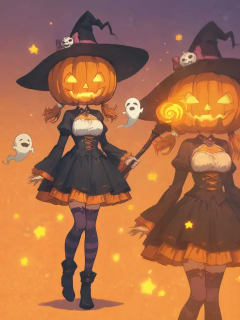 1girl、same character twice - ハロウィンナイト総選挙