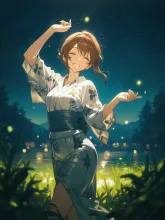 蛍の舞う水辺