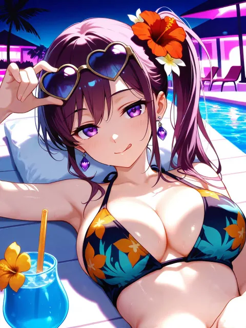 1girl、yokozuwari、tongue - 海女