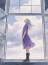 空を見上げる