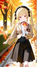紅葉狩りの黄色ちゃん