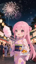 ピンク髪娘💕ババ〜❤️次はたこ焼き欲しい〜💕