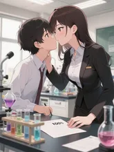 テスト100点取った約束で先生が💋
