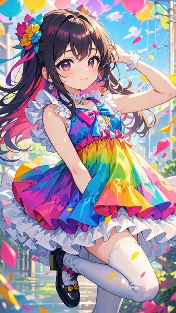 虹色ドレスの子