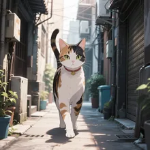路地裏の人気者。